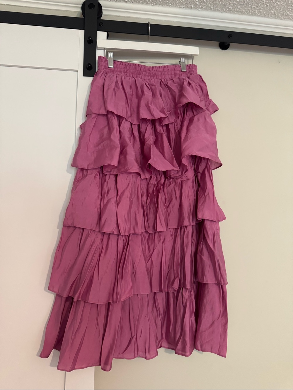 Endless Rose Magenta Tiered Ruffle Maxi Skirt